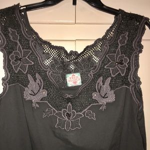 L, Free People embroidered top dress